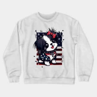 Cute Dog 4th Of July Rebel Rouser Rocket Crewneck Sweatshirt